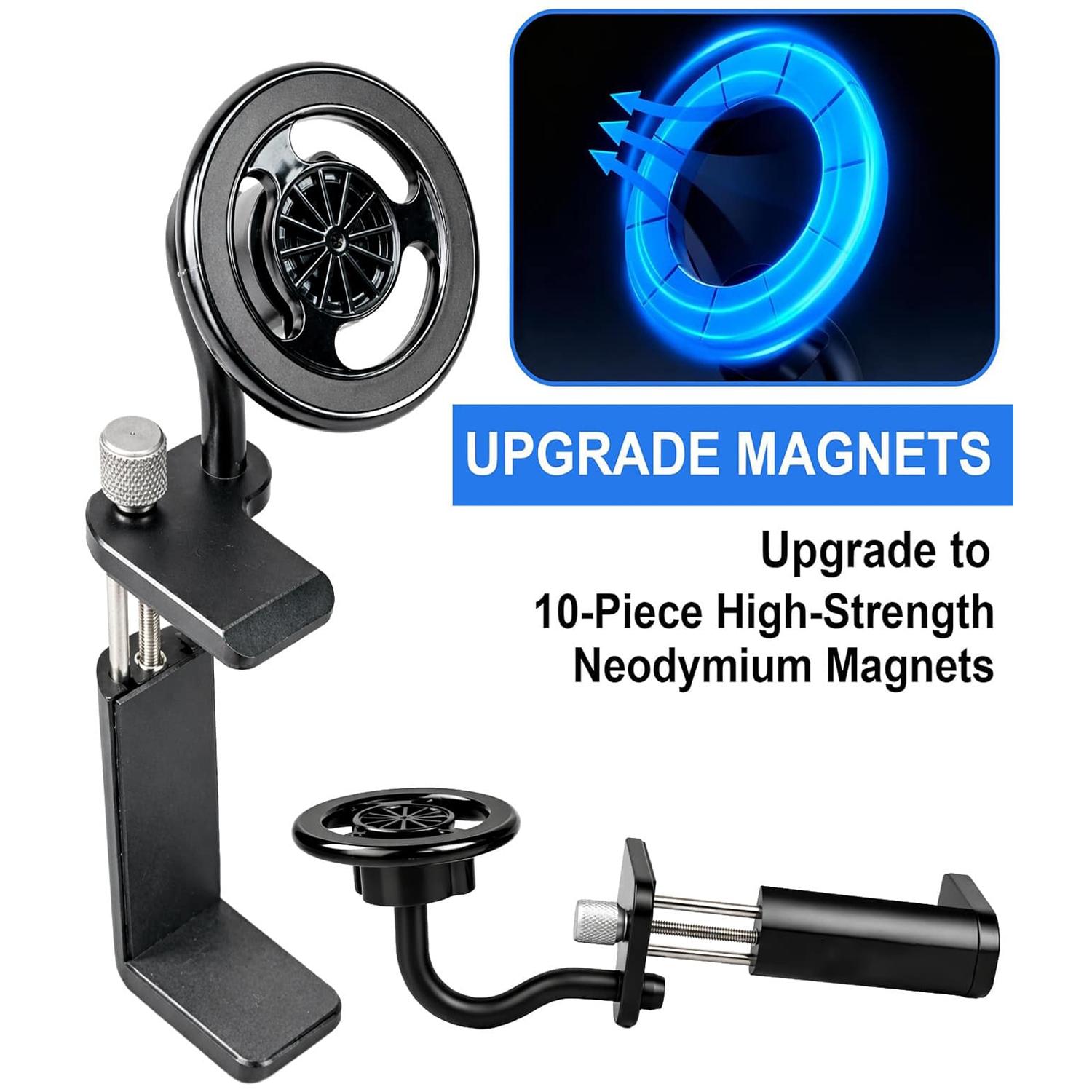 Magnetic Guitar Headphone Stand, 360° Rotation, Strong Magnet, Suitable for Acoustic Electric Guitar Ukulele, Live Streaming Video Mount