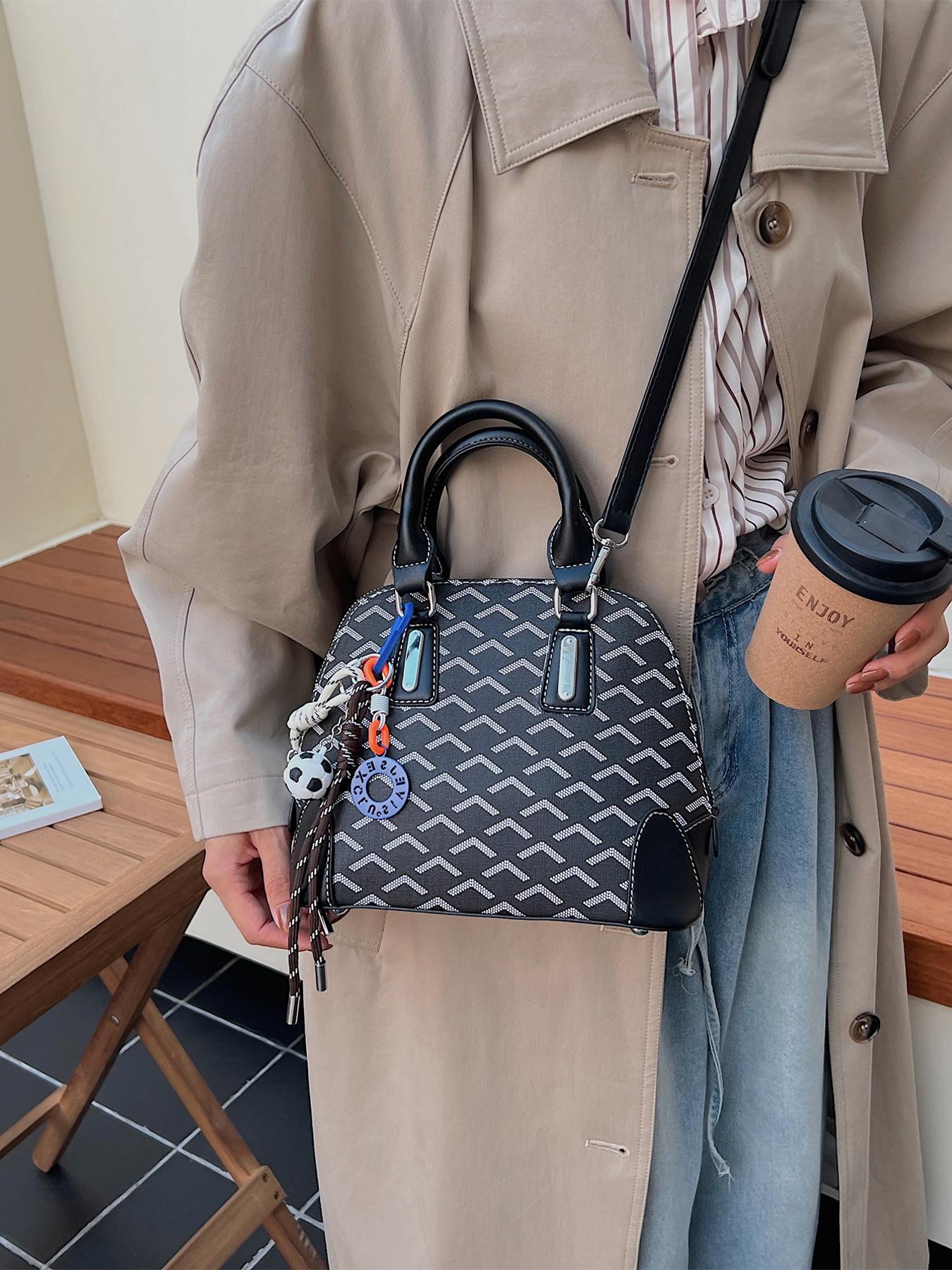 Elegant Wave Pattern Shell Bag, Classic Handbag for Women, Hobo Shoulder Bag, Fashionable Crossbody Shoulder Bag, All Season Casual Style, Crossbody Purse, Pu Tote Satchel