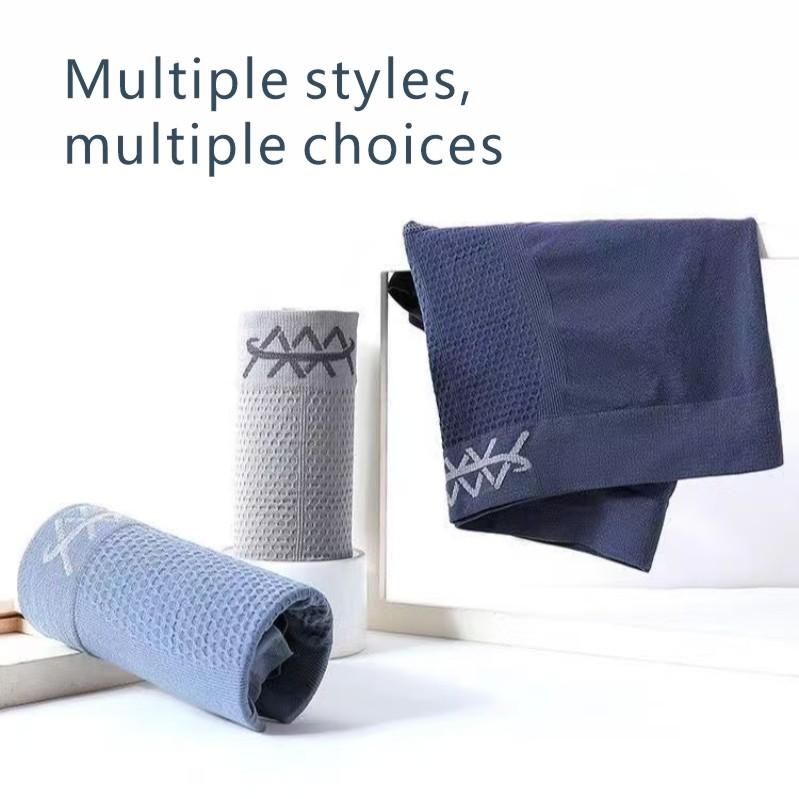 Men's "3A" Letter Solid & Tropical Floral Print Boxer Breathable Underwear with Regular Fit, Elastic Waistband & Drawstring, Fashion Comfortable Casual Panties, Vibrant Colors, Skin-Friendly Knit, Ideal for Summer Outfits 2025 Blue Clothes