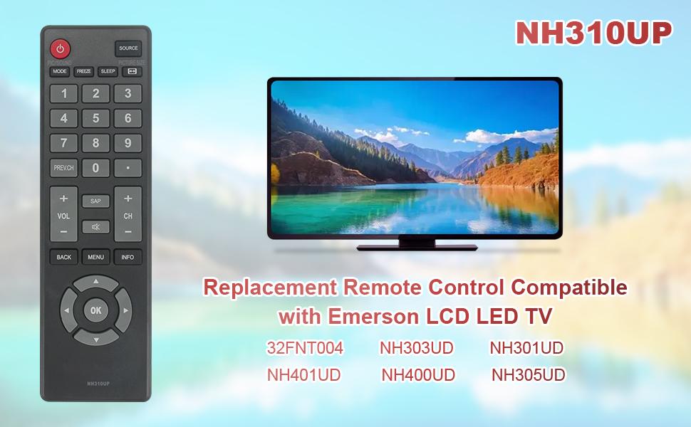 NH310UP Replacement Remote Control Compatible with Emerson LCD LED TV 32FNT004 NH303UD NH301UD NH401UD NH400UD NH305UD