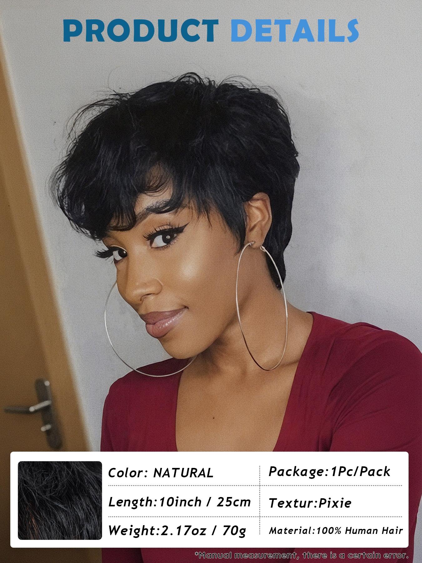 10 Inch Short Human Hair Wig for Black Women, Natural Soft  display picture 1