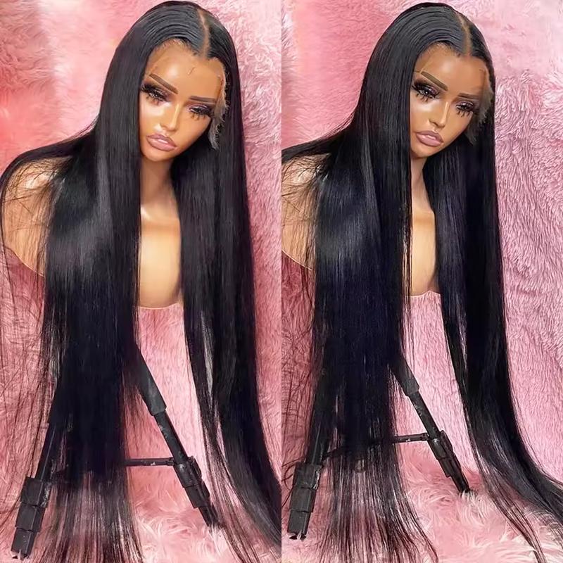 Bling Hair 180 Density 13x6 HD Transparent Straight Lace Frontal Wigs Human Hair 32 34 Inch 13x4 Lace Front Wig PrePlucked For Women