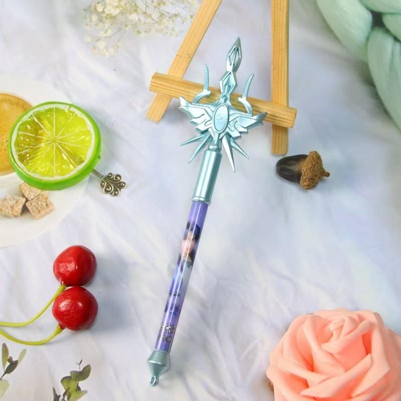 4pc Anime Weapon Design Pens, Trident Gun Ballpoint Pen, Creative Stationery Neutral Pen, Office Signature Pen, Ideal Gift for Back-To-School Season