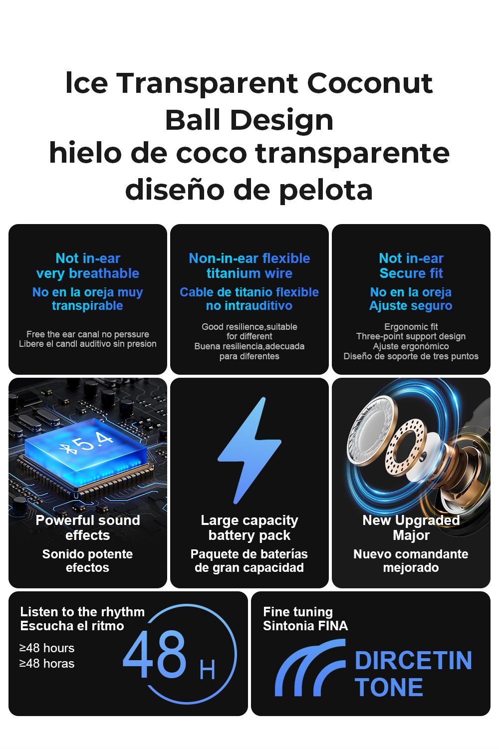 MINISO MS162 Wireless Translation Earbuds with APP Support 134 Languages Real-time Translation HiFi Sound Long Distance Connection Audio Headphone Black