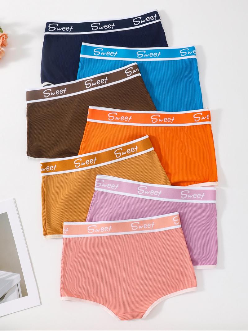 Women's Letter Tape Boyshorts, Breathable Comfortable Panty for Daily Wear, Women's Underwear for All Seasons, Casual Elegant Panty, Casual Soft Panties