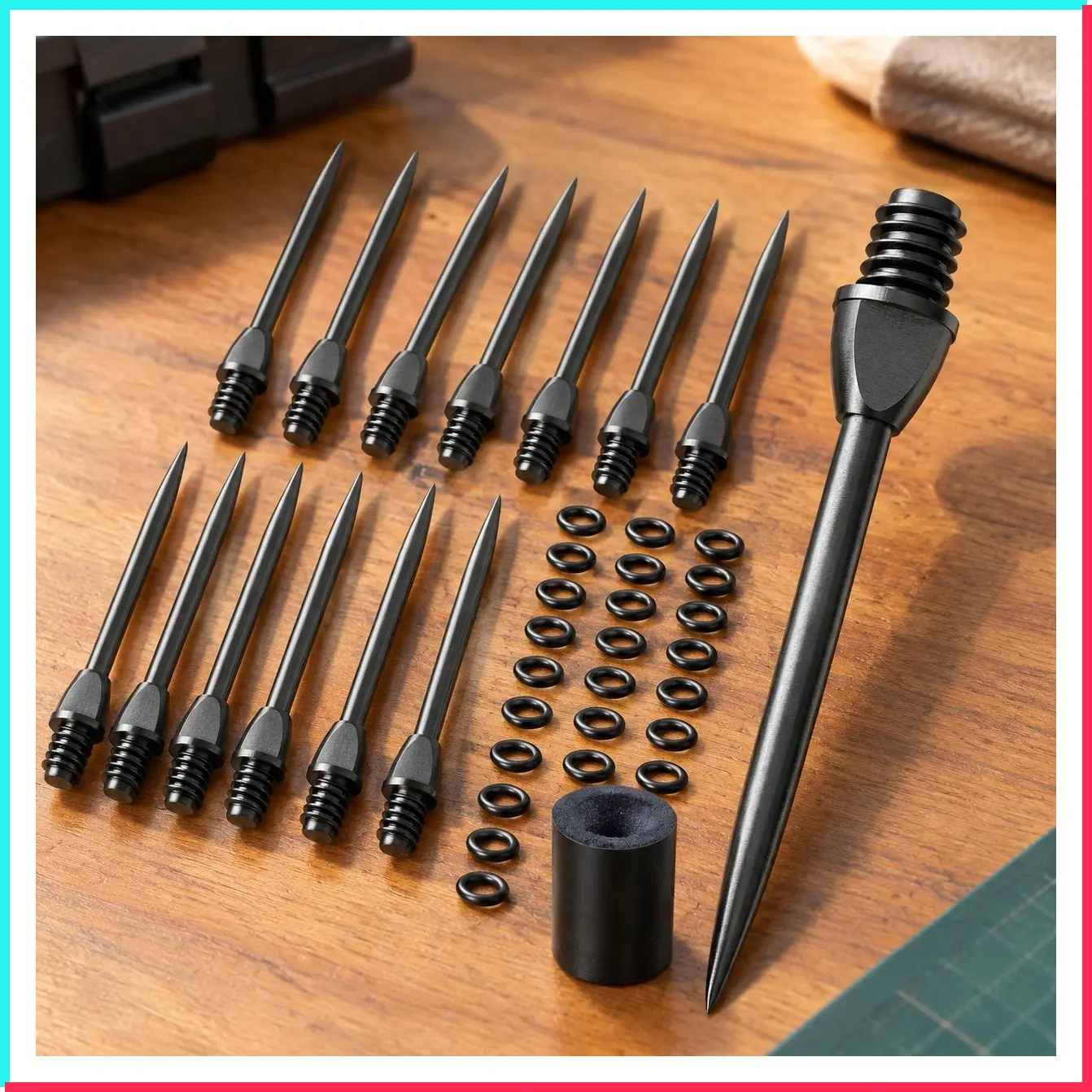 Steel Dart Tips 12pcs, Dart Tip Removal 2BA Thread Soft Dart Tips Converter with 20pcs Rubber O Rings and Sharpener, Professional Darts Accessories