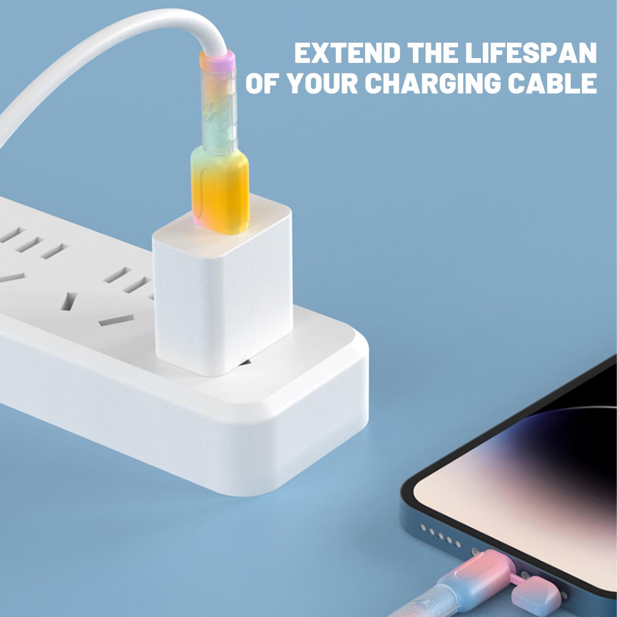 Silicone Cable Protectors for Phone Charger, USB-C, Data Cable Protective Cover Silicone Anti-Break Charging Cable Protective Cover Wire Bite Device Anti-Break, Silicone Cable Protectors, Charger Protector for Cord