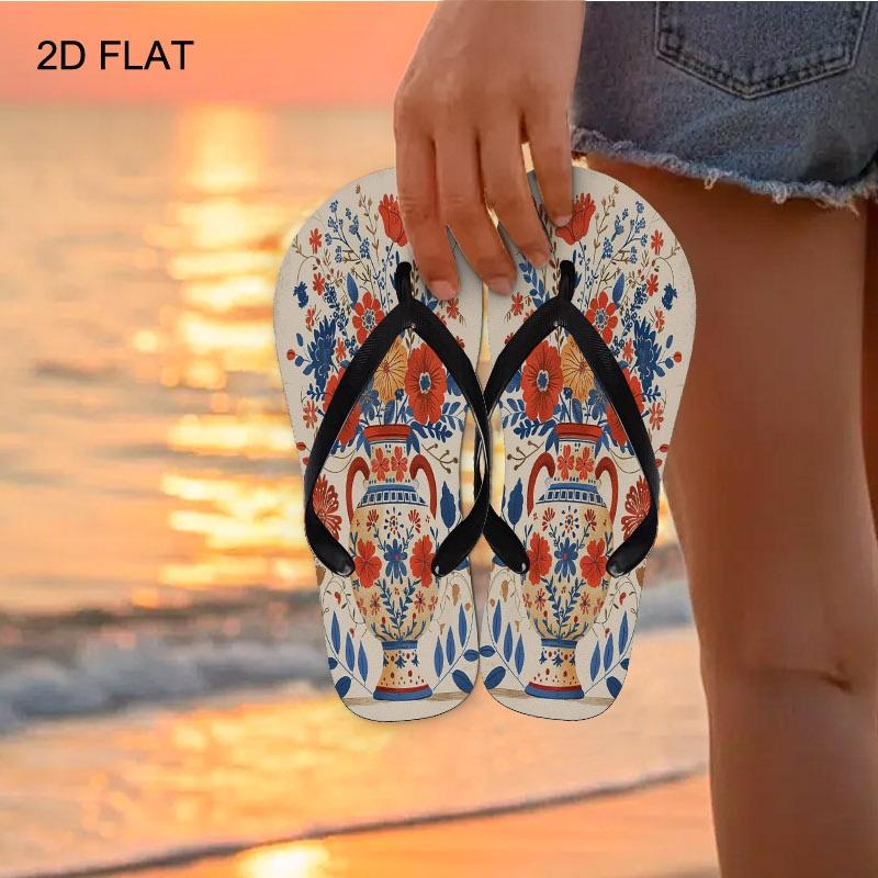 2026 Summer New Women'S Sandals, Open-Toe, Flat Heel, Folk-Art Floral Design, Available in Various Colors And Sizes, Perfect for Mother'S Day, Easter, Holiday Gifts, Year-Round Fashion Footwear, Women Shoes