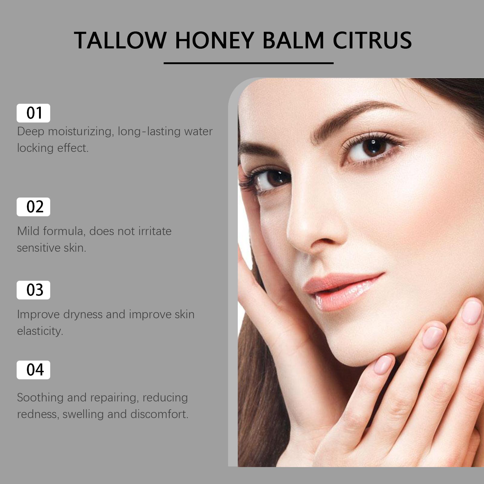 AMZ Honey Beef Fat Moisturizing Cream Nourishing Facial Skin Daily Gentle Care Skin Hydrating Citrus Flavor Moisturizing Cream