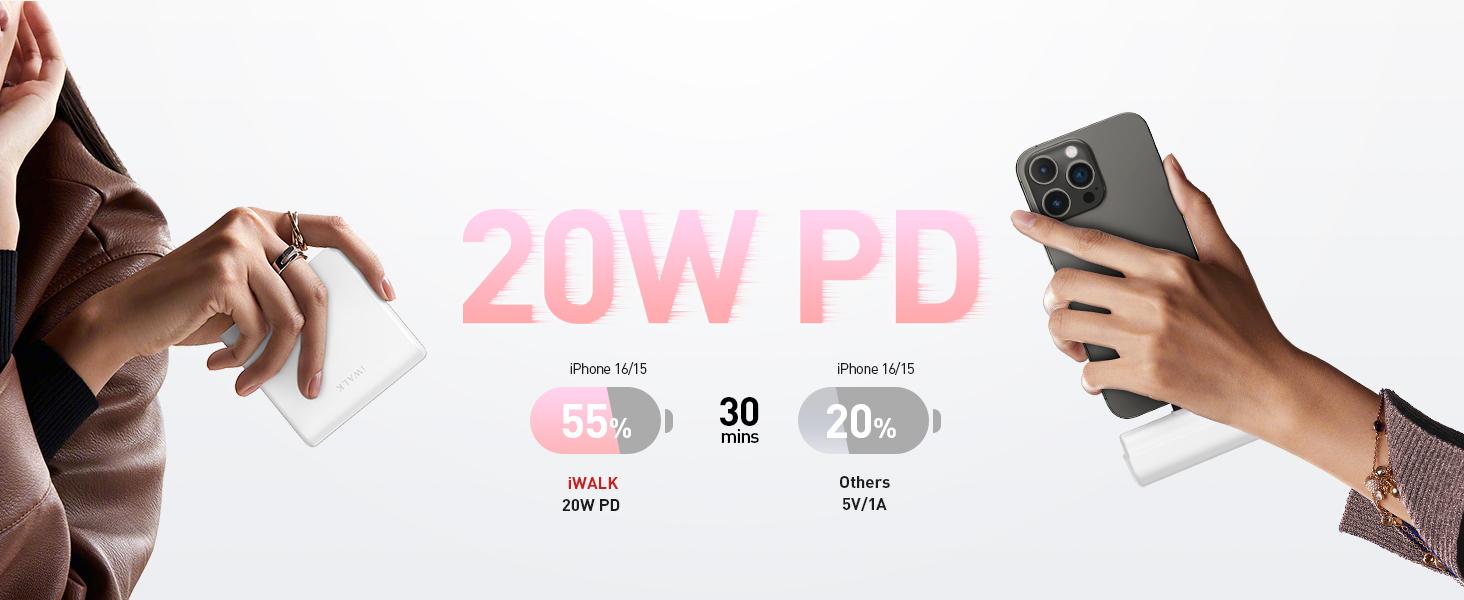 iWALK 13,500mAh 2-in-1 Power Bank with Detachable Mini Charger, Fast Charging, and Case-Friendly Design for iPhone17/16/15, iPad, Samsung, and More - Chargeable - Portable, Usb Battery Powered, Compact iWALK 13,500mAh 2-in-1 Power Bank with Detachable Mini Charger, Fast Charging, and Case-Friendly Design for iPhone17/16/15, iPad, Samsung, and More - Chargeable - Portable, Usb Battery Powered, Compact