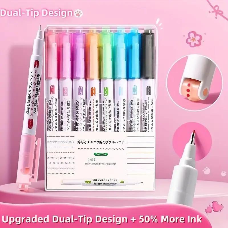 Journal Deco Must - Have 🌸 Curved Floral Roller Pens - Border Pens for Creative Handwriting & Layouts