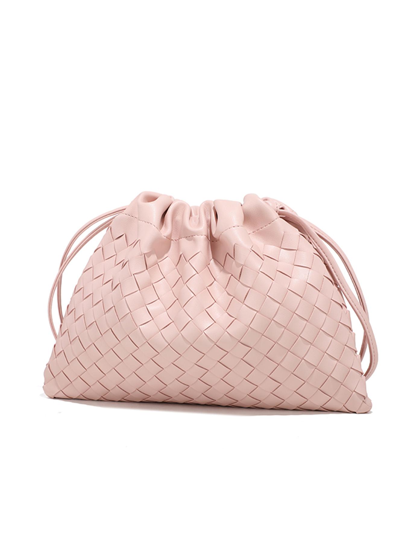 Meadow Cloud Bag, Relaxed Crossbody Small Bag, Underarm Shoulder Crossbody Woven Trash Bag, Drawstring Bag, Versatile Retro Woven Crossbody