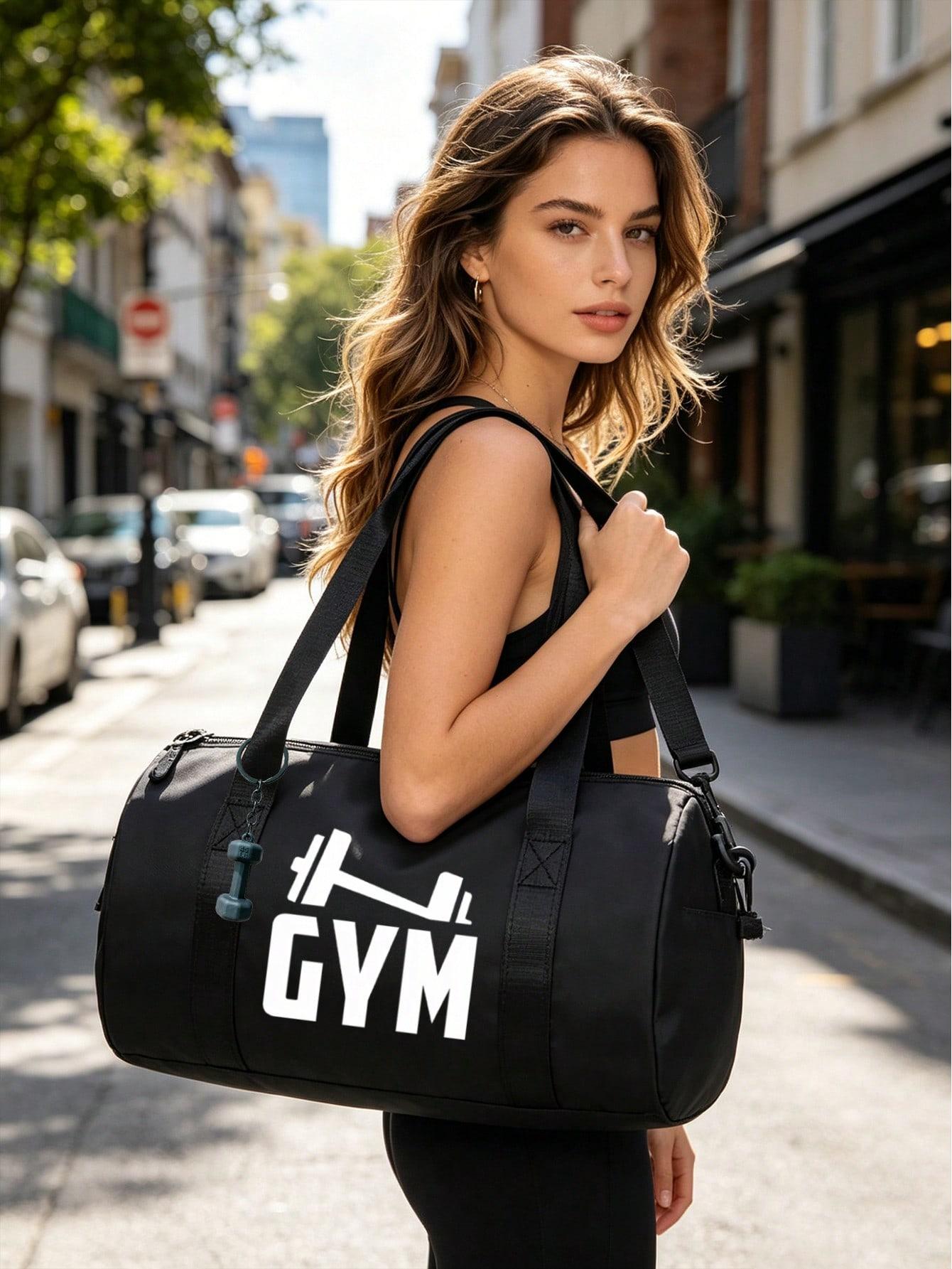 Fitness Print Travel Gym Bag Workout Sport Bags Large lightweight tote with reinforced handles, holds sports gear, shoes & towels. Perfect for yoga, workouts, sports and weekend trips, great Father's Day & graduation gift. Multifunctional Sports Bag