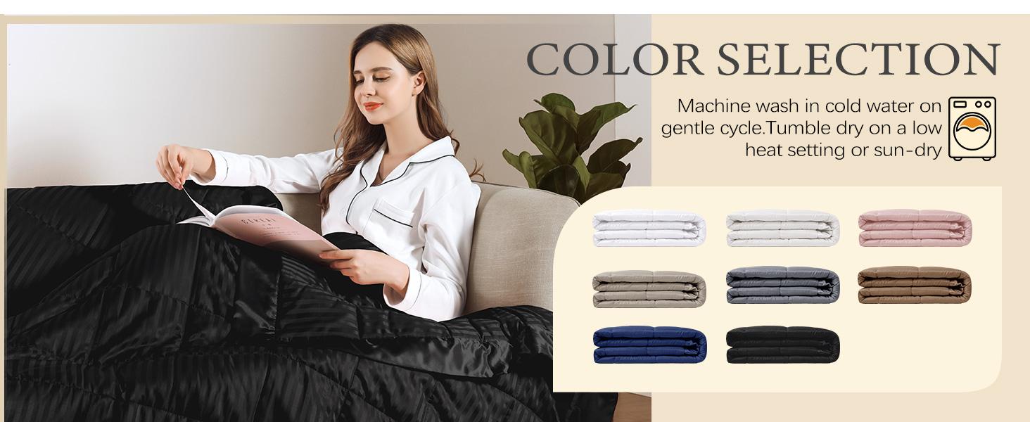 Downluxe Weighted Blanket For Deep Sleep,  Machine Washable Heavy Blanket, Seven-Layer Design