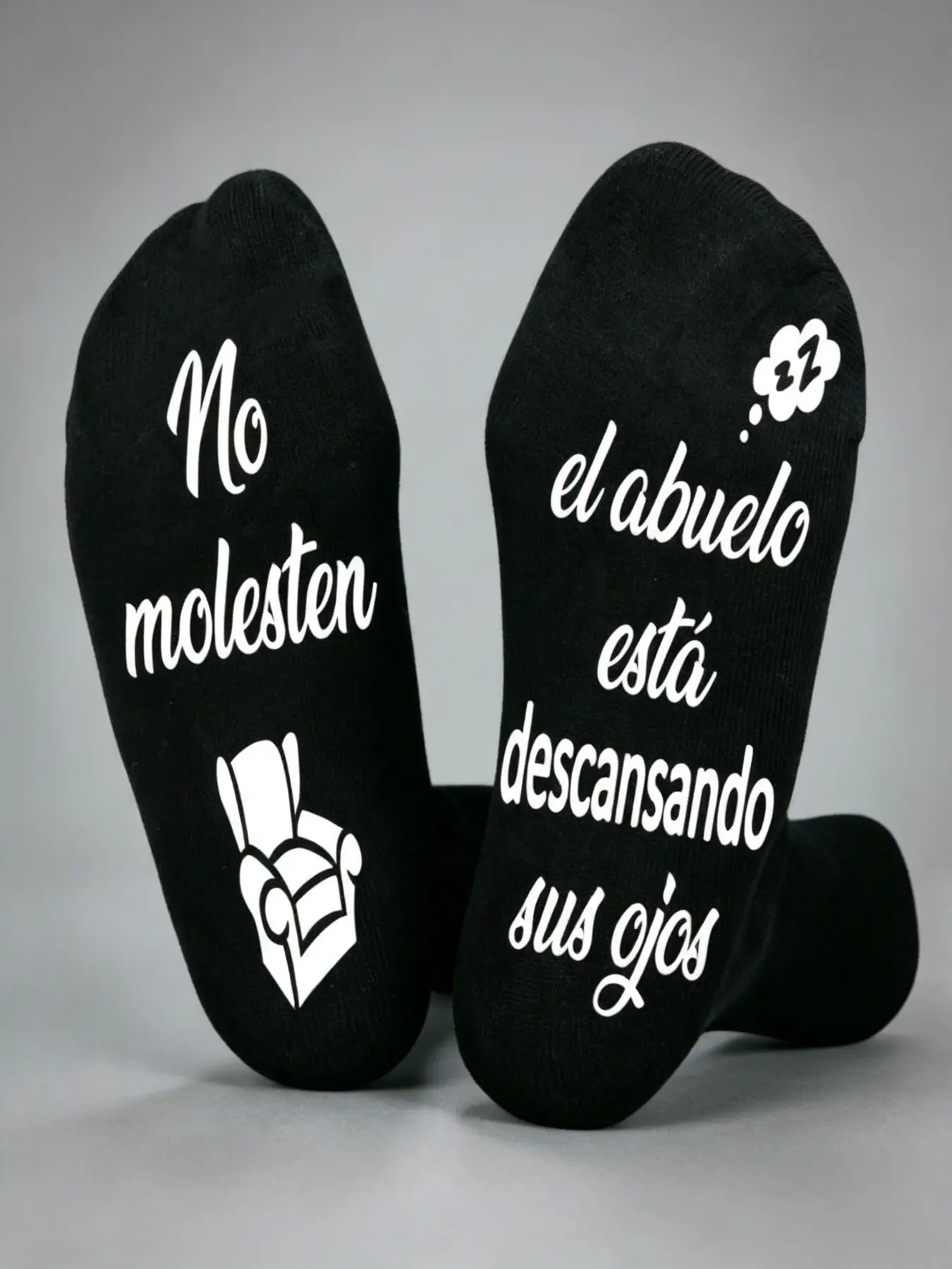 Men's Comfortable Non-Slip Crew Socks, Fun Spanish Text Grandpa Rest Socks, Perfect Gift for Thanksgiving, Birthday, Valentine's Day, Halloween, Christmas