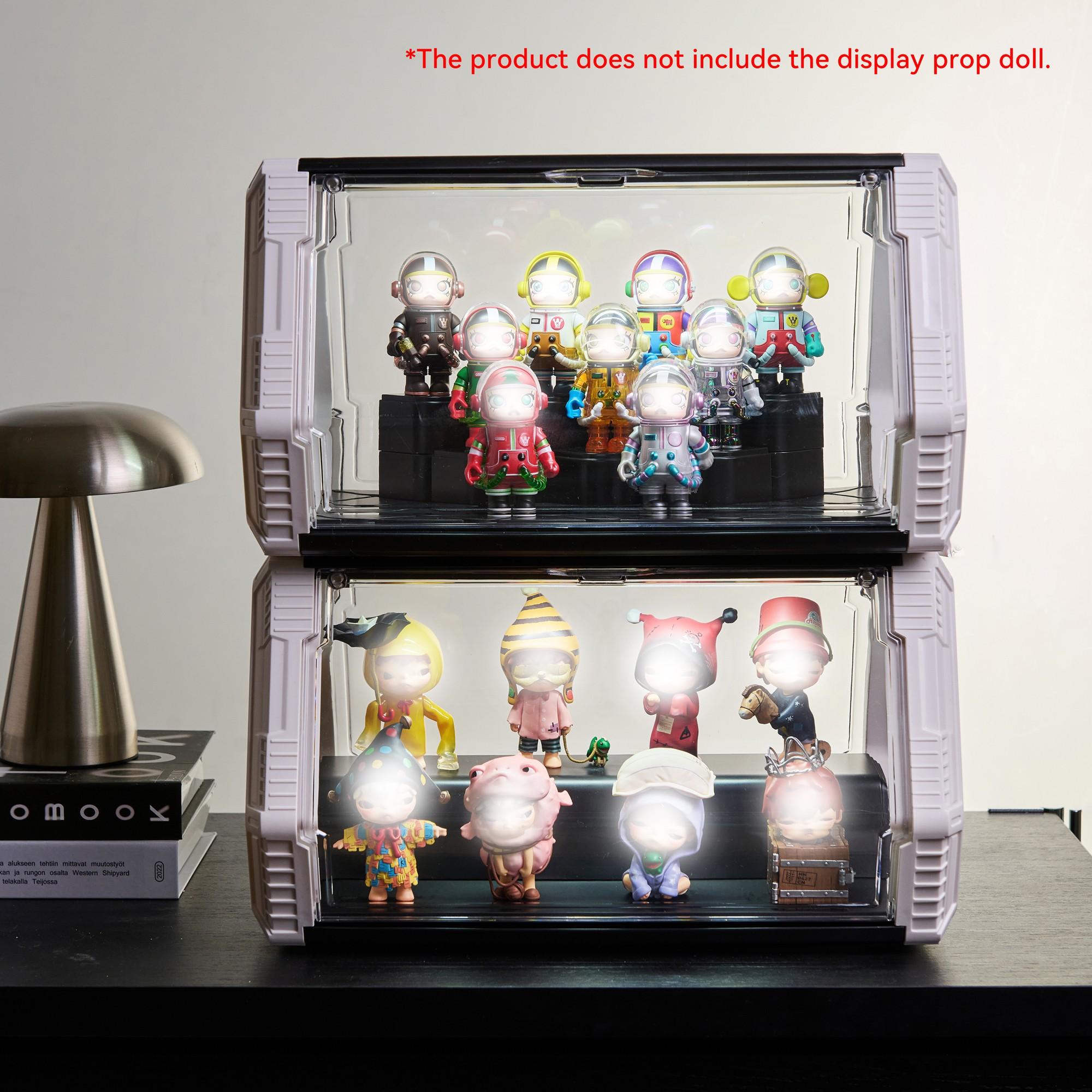 Space Pod Doll Display Case, Stackable DIY Building Blocks, Home Decor, Storage for Figurines and Plushies, Collectible Companion, Collectible Figures