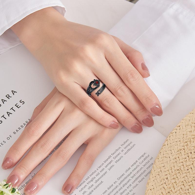 DRINSPER S925 Witches Knot Ring, Celtic Knot Protection Ring, Nudo de Bruja Plata 925 Sterling Silver Witchy Jewelry for Women