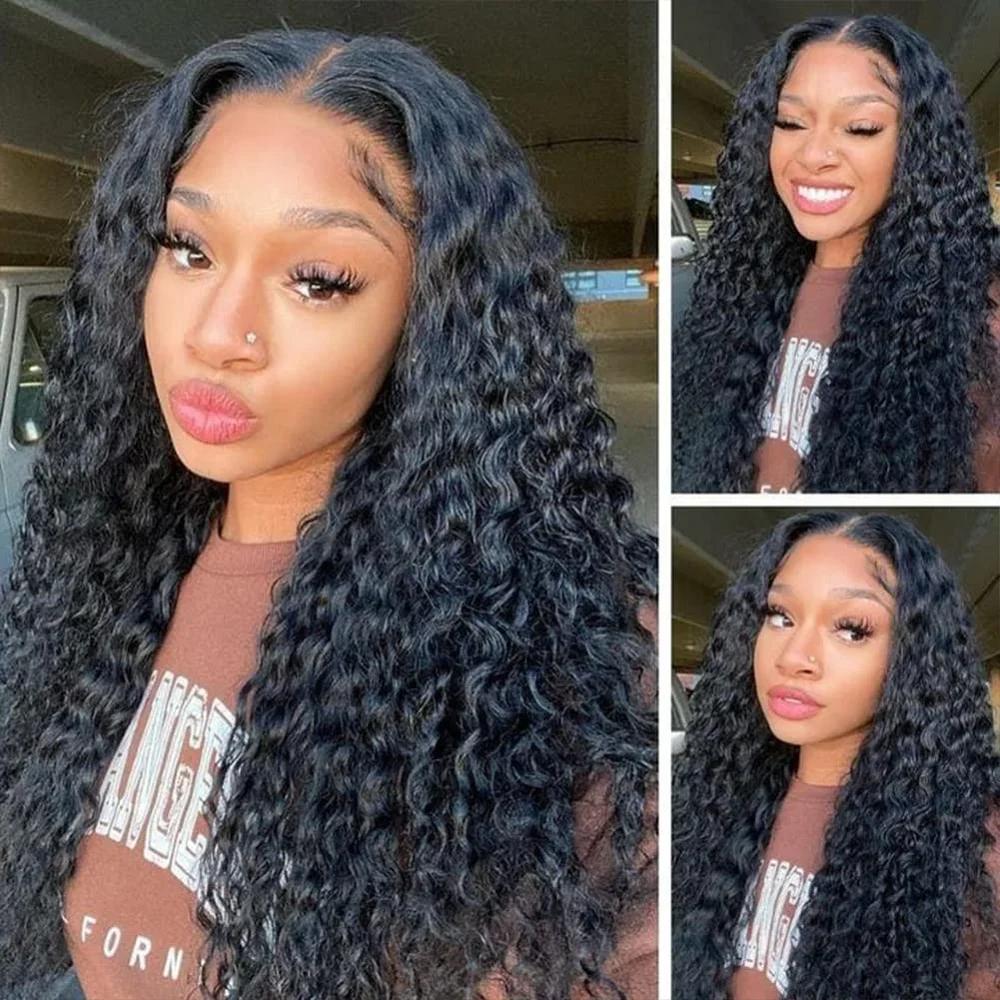 Bling Hair Easy Wear and Go Glueless Deep Wave 9x6 7x5 Transparent HD Lace Closure Glueless Wigs Human Hair 180% Density 6x4 5x5 HD Lace Natural Color For Black Women TikTokShopHolidayHaul