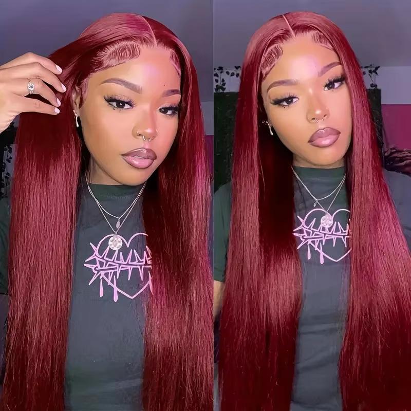 Bling Hair 99J Burgundy Lace Front Wigs Human Hair 13x4 13x6 HD Transparent Body Wave Lace Front Wigs Human Hair Pre Plucked 99j Burgundy Red Wine Glueless Human Hair Wigs for Women