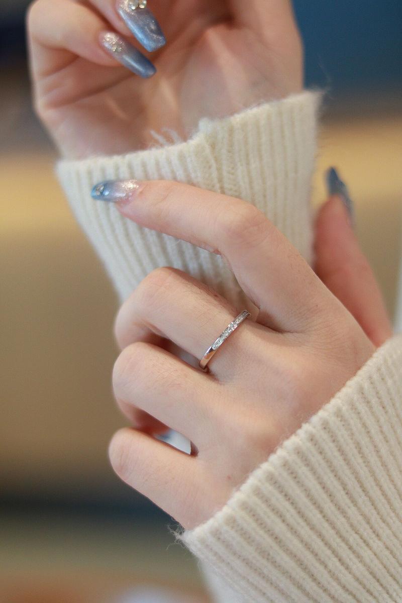 【#212 Great for Matching】ONE Band Synthetic Moissanite Wedding Band, Wedding Rings for Women, D Color VVS1 925 Sterling Silver Rings Eternity Stackable Engagement Ring Anniversary Band Size 4.5-10