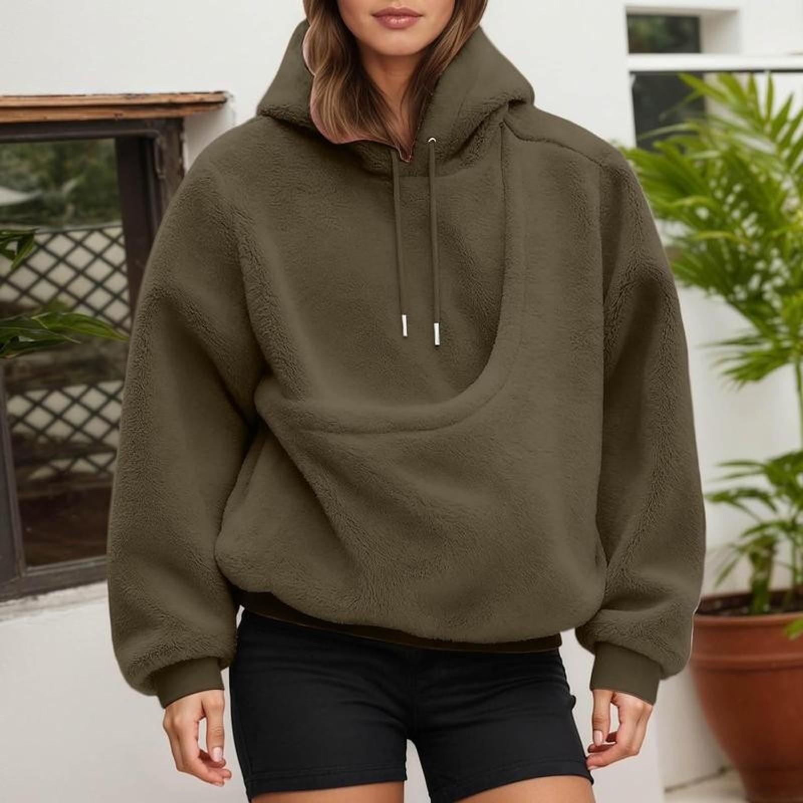 Pet Pouch Hoodie Winter Thick Waterproof Fleece Jacket for Small Cats and Dogs with Front Carry Pouch for Outdoor Use Normal Type