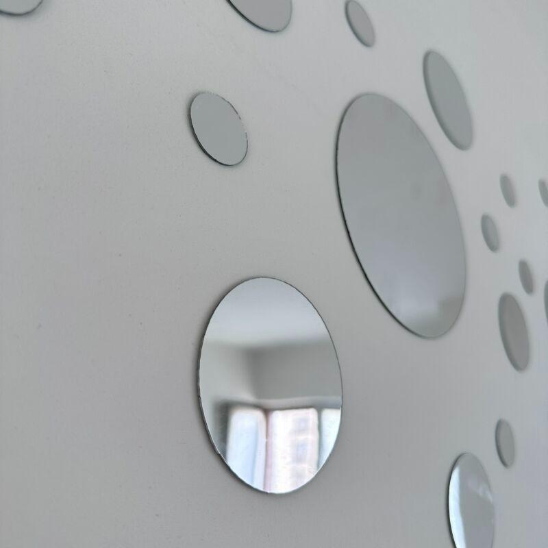 1COUNT Round Acrylic Mirror Wall Stickers, 3D Self-Adhesive DIY Round Mirror Wall Decals, Modern Minimalist Nordic Style Shatterproof Wall Art Decor for Living Room Bedroom, Make Room Look Bigger, Easy Install