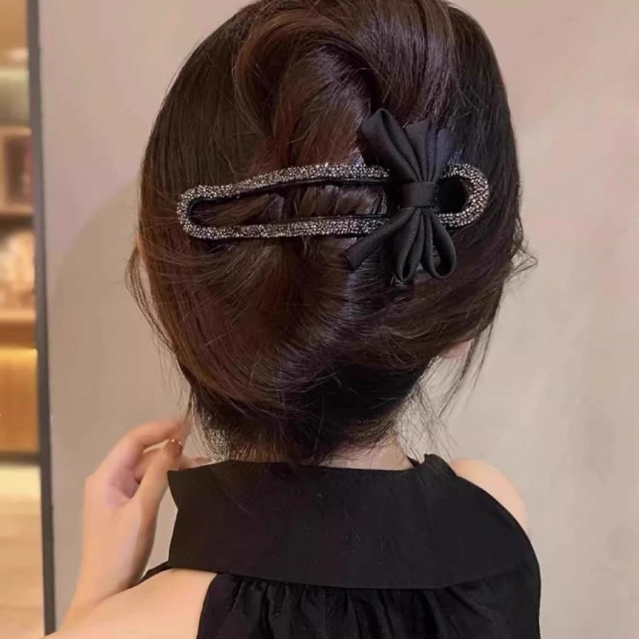 Versatile Rhinestone Hair Clip for Women, Elegant Back Bun Holder, New Fashion Duckbill Clip, Simple Hairstyle Accessory