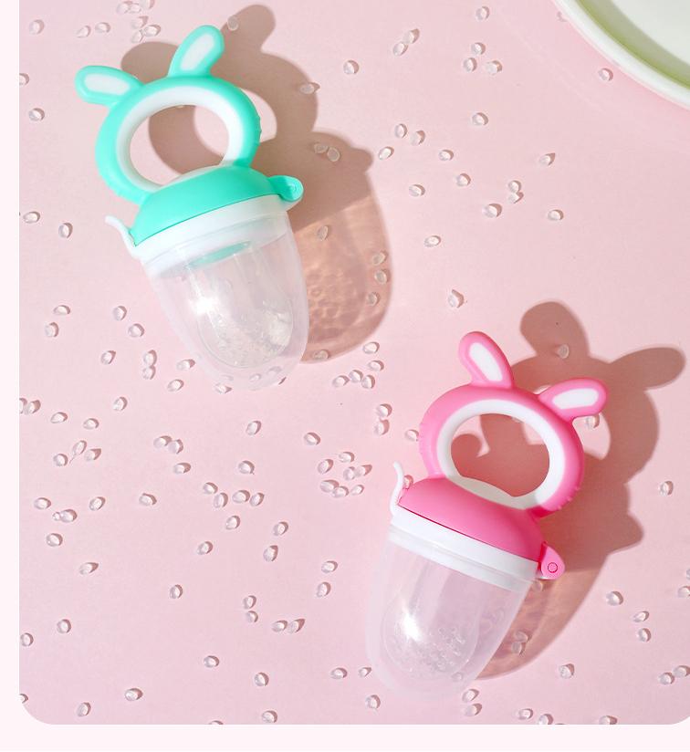 Infant Fruit Feeder Pacifier |   Soft Silicone Bunny Teething Feeder