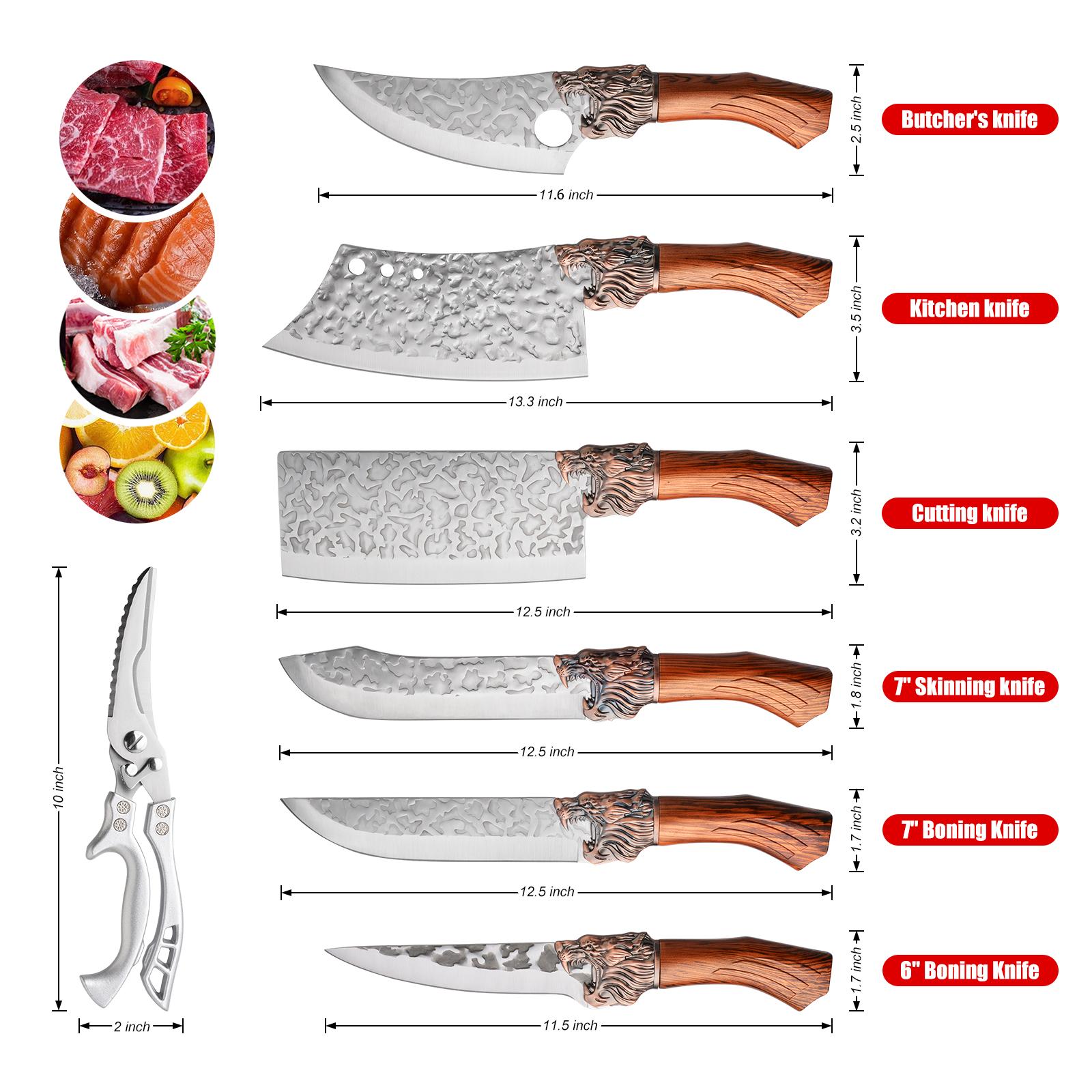 1/3/7 piece set, knife, multi-functional set, hotel gift set, outdoor camping car set, scissors, steak knife, beef knife pork knife, chicken and duck meat knife, can easily cut meat, fruit knife, plastic handle upgraded design grip