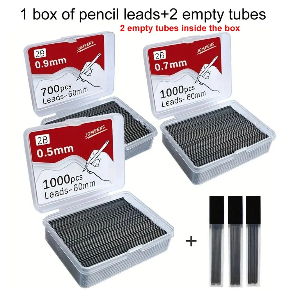 1 Box 0.5mm/0.7mm/0.9mm Mechanical Pencil Lead, Refillable Pencil Lead for Drawing Drafting, School Supplies, Stationery Office Supplies, Office School Supplies