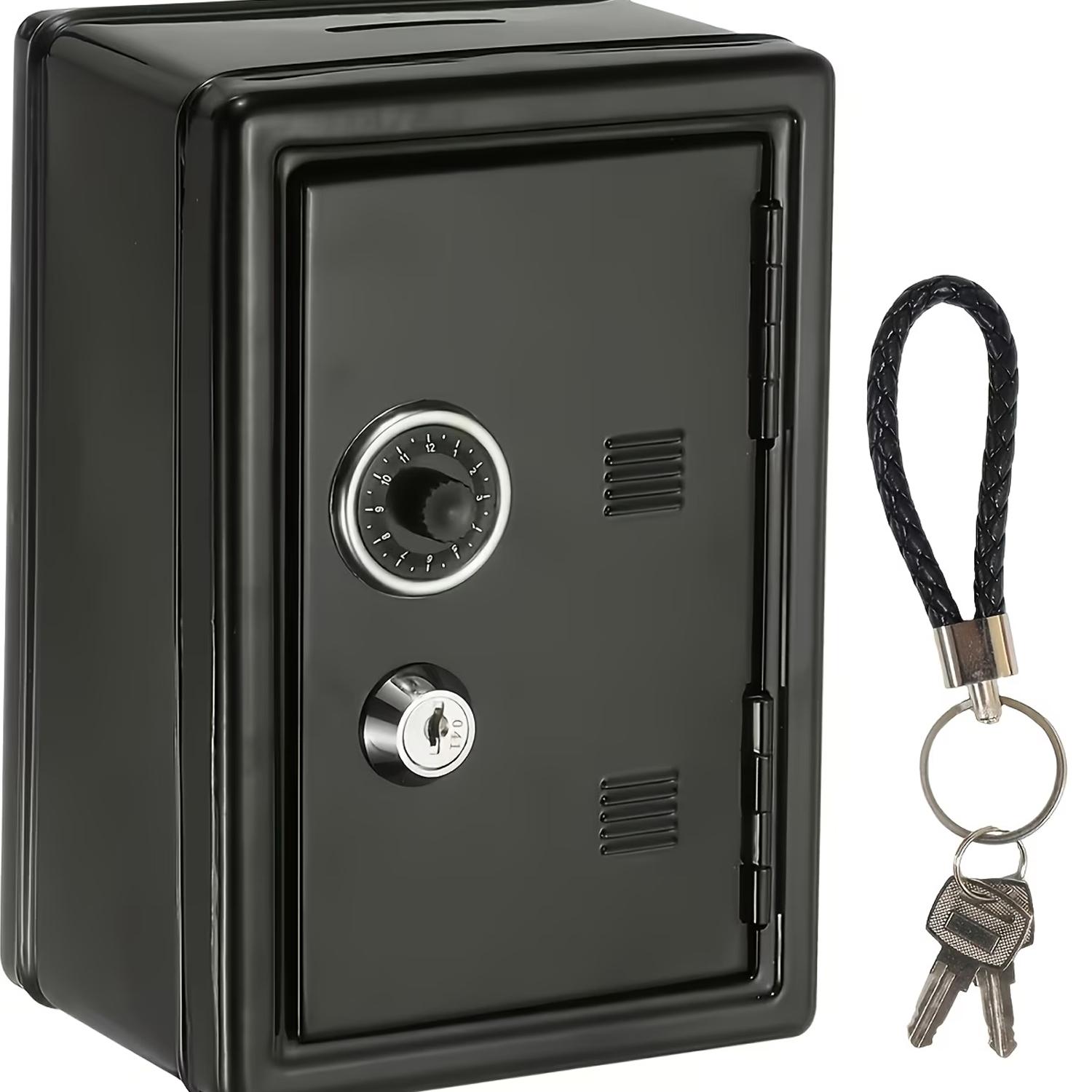 Metal Key Safe Box, Large Capacity Security Vault, Emergency Unlock, Compact Floor/table Top, Home Office Business Use