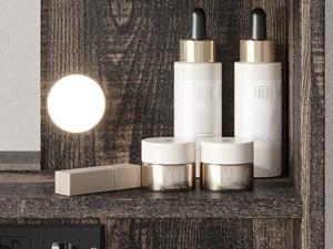 Vanity Desk with Mirror and Lights Farmhouse Makeup Vanity Desk with 10 Led Bulbs & Charging Station Vanity Table with 2 Drawers & Shelves 3 Color Modes Adjustable Brightness farmhouse  storage dressing  table