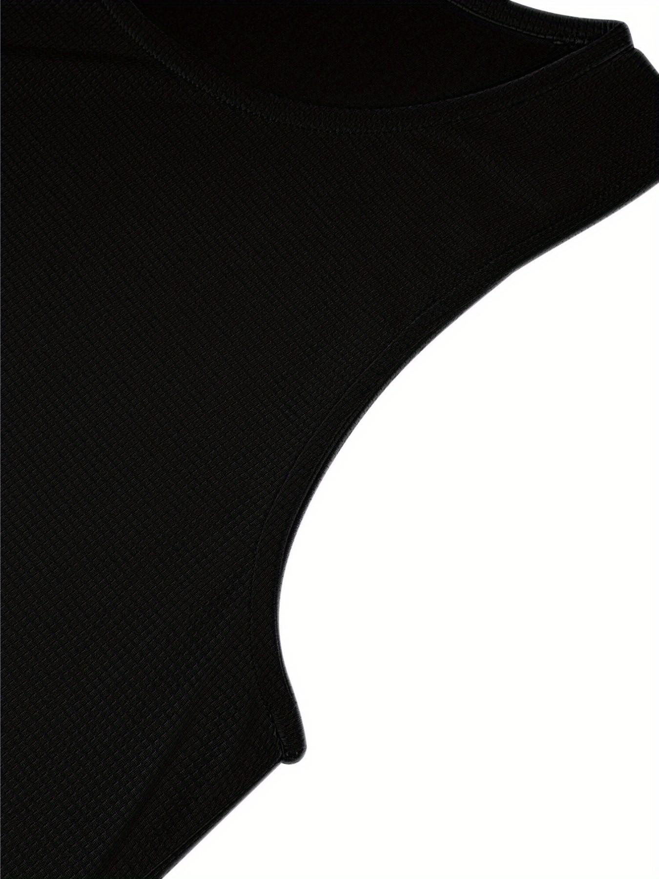 Men's Breathable Polyester Geometric Lightning Pattern Sports Tank Top, Casual Sleeveless Shirt for Gym, Running, Outdoor, Summer Wear