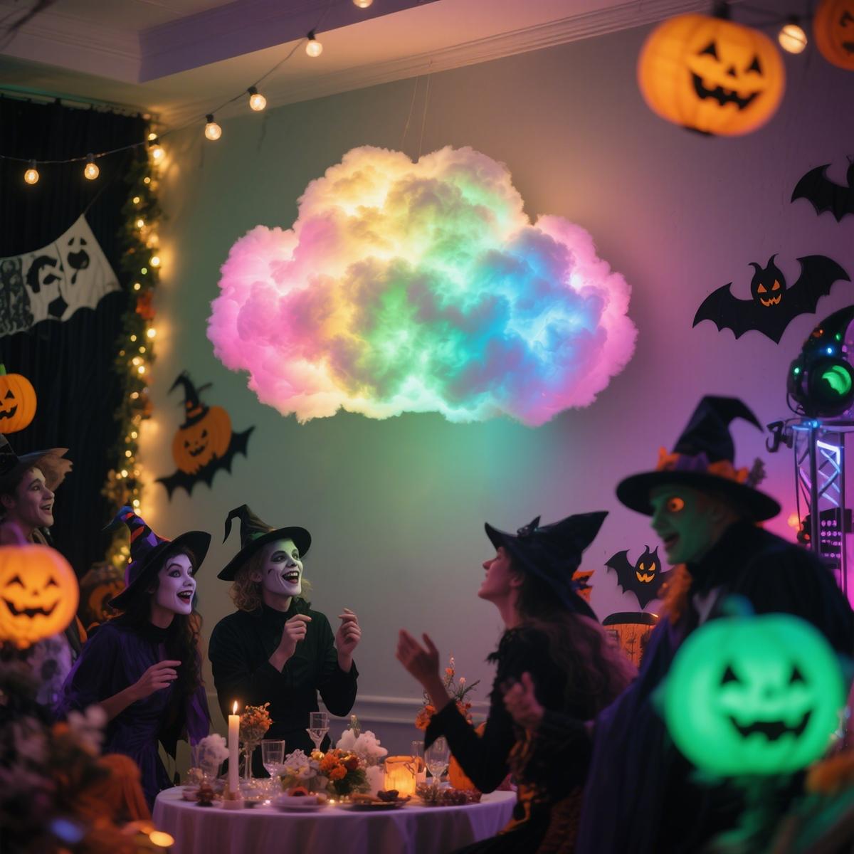 2/4/6-meter intelligent thundercloud light, DIY decorative light, with music synchronization, RGB color change, USB power supply, non waterproof, for bedroom, living room, game room, holiday decorative wall lights/night lights, Led Mood Light