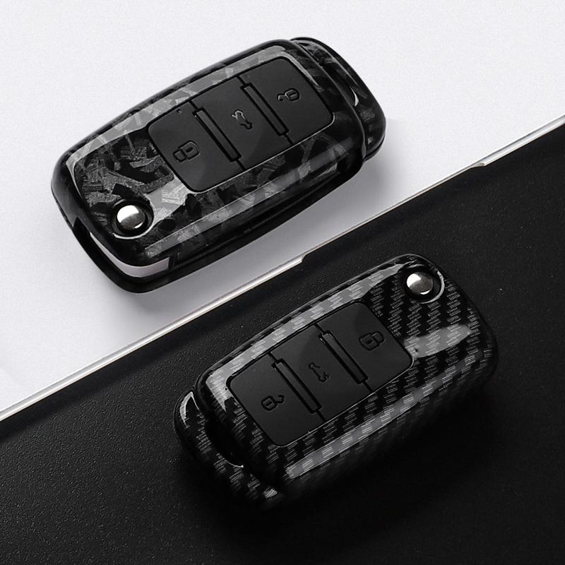 Abs Carbon Fiber Car Key Case for Volkswagen Polo Tiguan Passat B5 B6 B7 Golf 4 5 6 Mk6 Jetta Lavida Skoda Rapid Car Key Protector