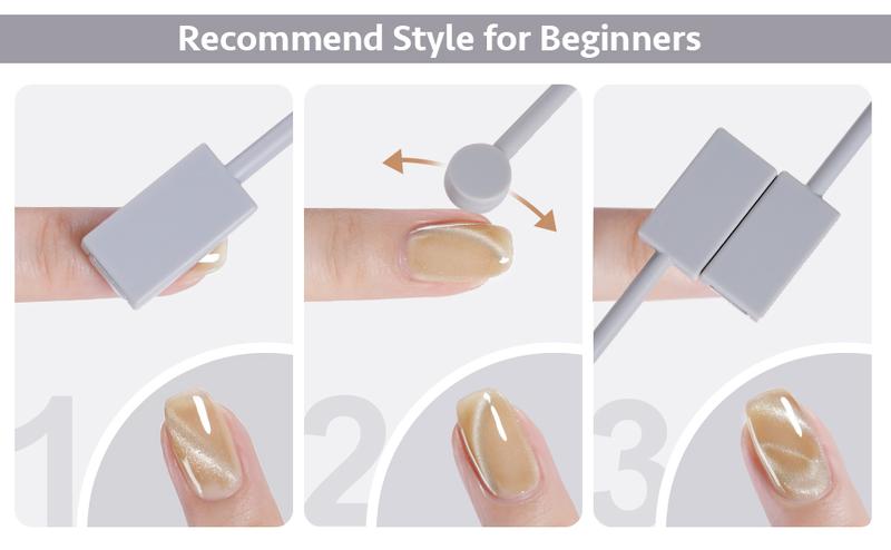 GAOY Glitter Galaxy Cat Eye Gel Nail Polish Set with Magnet for Holographic Cat Eye, Salon Gel Manicure and Nail Art DIY at Home, Gift for Women