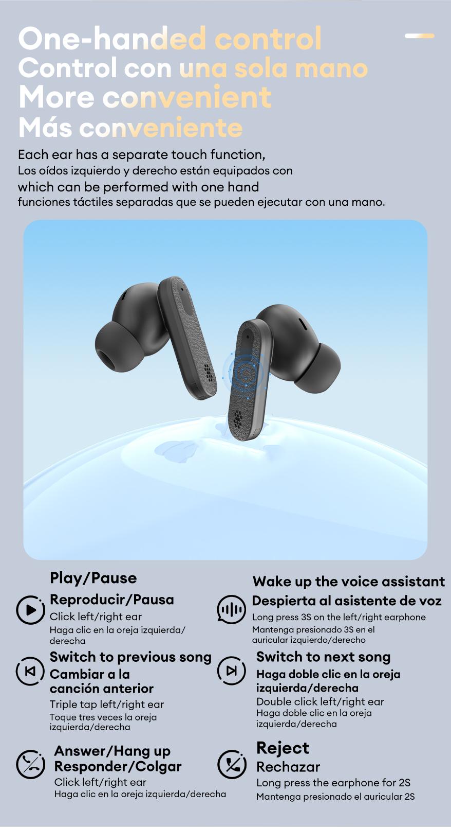 HYUNDAI TOUR-MAX7 Wireless Bluetooth Earbuds HIFI Dolby Panoramic Sound In-Ear Headset, Ultra-Long Battery Life Headphones Support ENC Call Noise Reduction