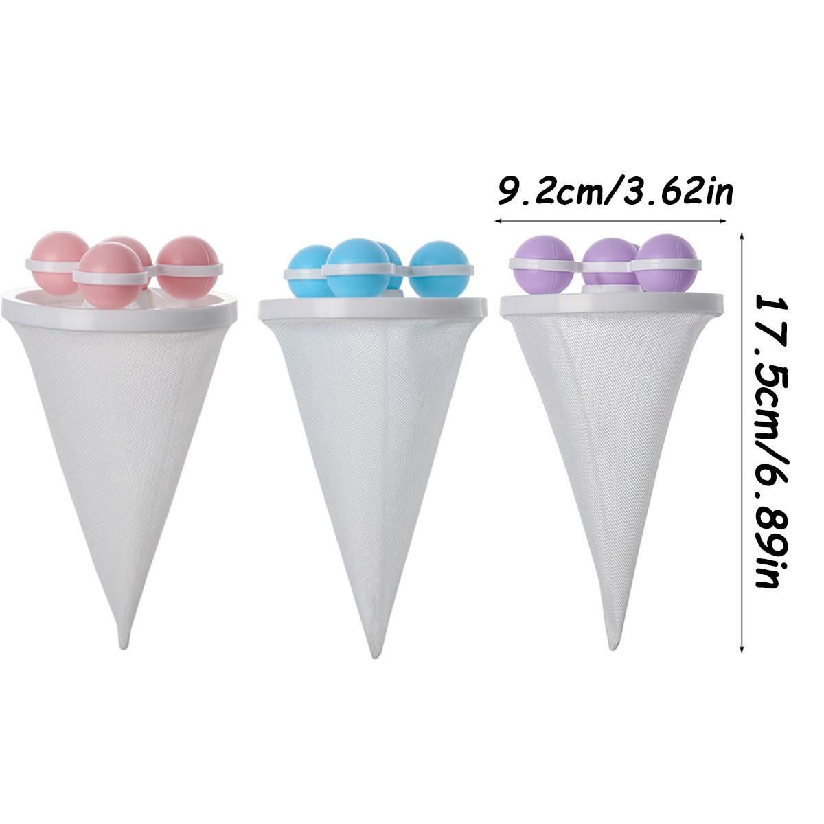 3-Pack Floating Lint Catcher Bags for Washing Machine, Reusable Pet Hair Remover, Home Cleaning Supplies, Laundry Lint Filter Nets