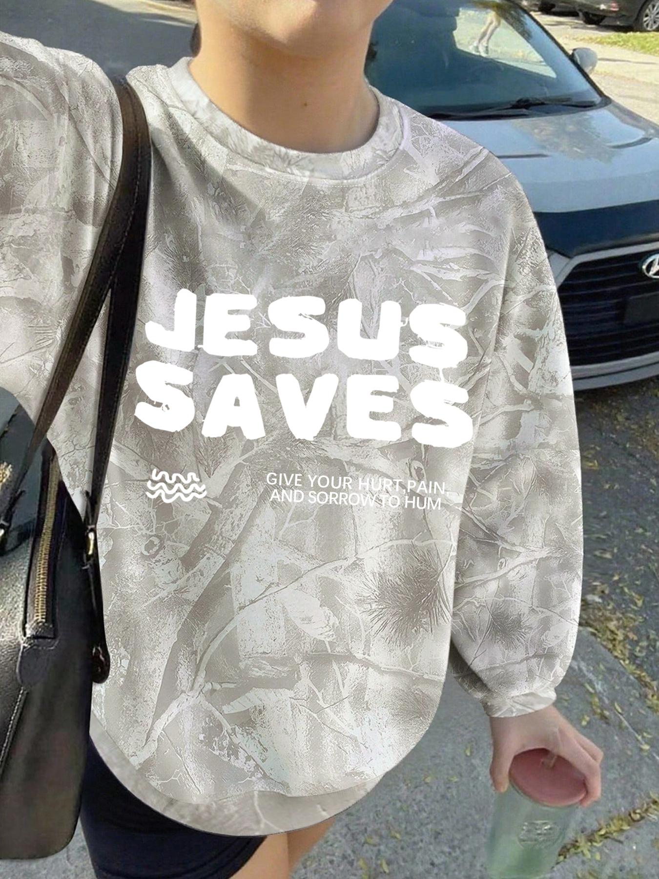 Unisex Casual Branch Print Long Sleeve Loose Fit Pullover Sweatshirt, Fall & Winter Street Style, Graduation & Back-To-School Wear