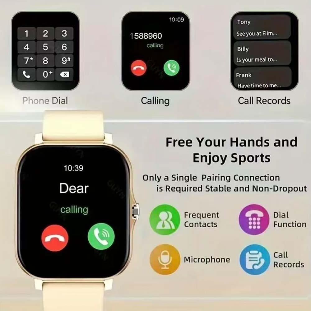 Lavish HD Full Screen Touch Smartwatch for Men & Women, Phone Calls, Text Notifications, Sports Mode, Distance Tracking, Compatible with iPhone & Android