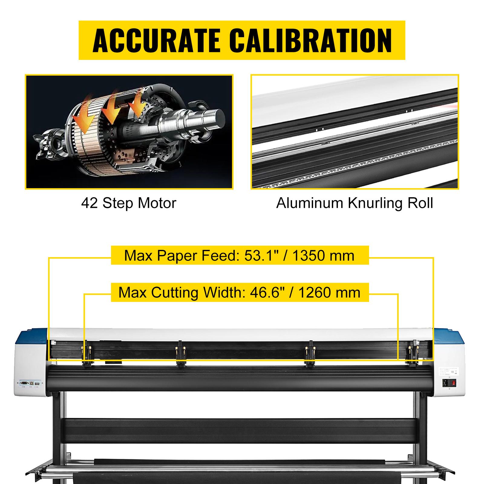 VEVOR 53-Inch Automatic Contour Vinyl Cutter Plotter Force Speed Adjustable Sign Cutting With Floor Stand Signmaster Software