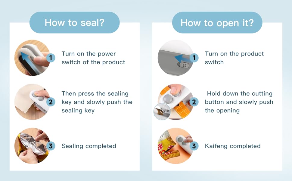 Rechargeable 2 in 1 Snacks Mini Bag Sealer with Cutter, Keep Food Fresh, White Plastic Bag Sealer, Ideal for Selling Bags