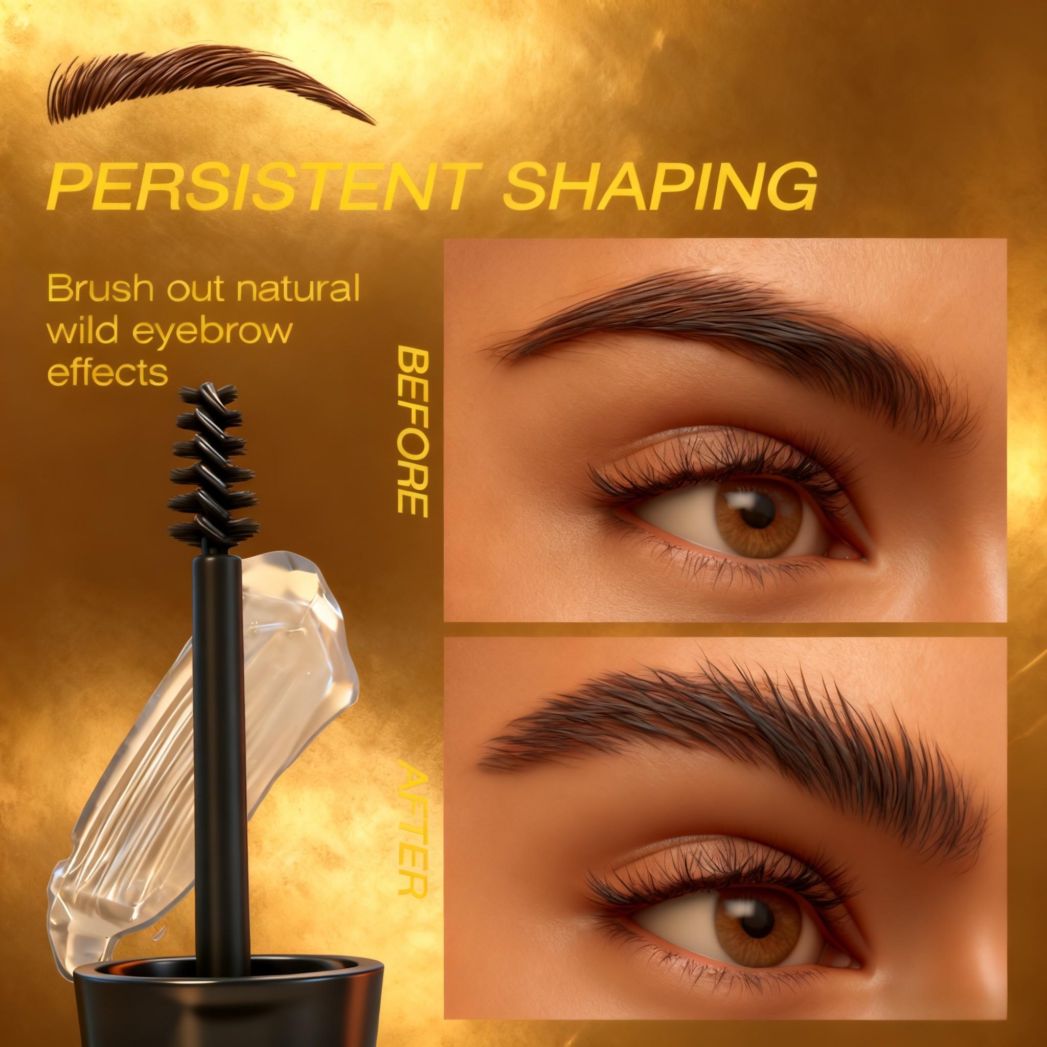 Brow Shaping Gel with Brush, Transparent Brow Setting Cream, Long-Lasting 12 Hours, Waterproof Sweatproof, Natural Fluffy Brows, Perfect Gift