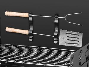 GEEKHOM Portable Charcoal Grill, Outdoor Small BBQ Grill with Barbecue Accessories, Folding Camping Grill for Outdoor Cooking Travel Picnic Patio Beach Hiking Park, Height Adjustable for 3 to 5 People