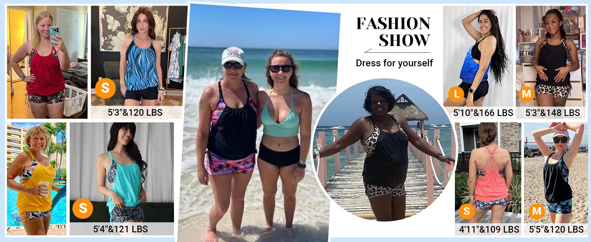 Holipick Womens Tankini Swimsuits Two Piece Tummy Control Bathing Suits Blouson Tankini Top with Sporty Boy Shorts Plus Size Tankini Swimsuits for Women Swimwear Swimsuits for Curvy Women