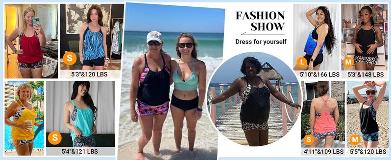 Holipick Womens Tankini Swimsuits Two Piece Tummy Control Bathing Suits Blouson Tankini Top with Sporty Boy Shorts Plus Size Tankini Swimsuits for Women Swimwear Swimsuits for Curvy Women