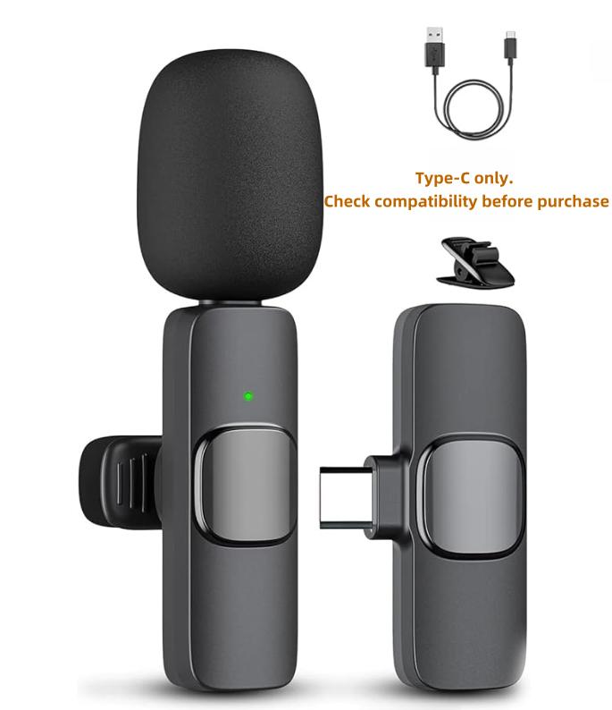 Lavalier Mic for iPhone/Android/iPad - Mini Clip-On Microphone with Crystal Clear Sound for Live Streaming, USB-C Vlog Microphone for Smartphones