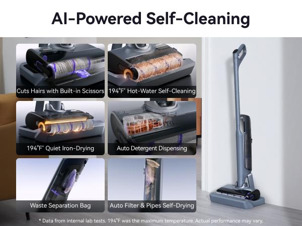 NARWAL S30 Pro Wet Dry Vacuum Cleaner with 20000Pa Suction, Cordless Vacuum Mop for Hard Floors, Tangle-Free Hair-Cutting, 180° Lie Flat, 194°F Self-Cleaning, Disposable Waste Bag, Edge Cleaning NARWAL S30 Pro Wet Dry Vacuum Cleaner with 20000Pa Suction, Cordless Vacuum Mop for Hard Floors, Tangle-Free Hair-Cutting, 180° Lie Flat, 194°F Self-Cleaning, Disposable Waste Bag, Edge Cleaning