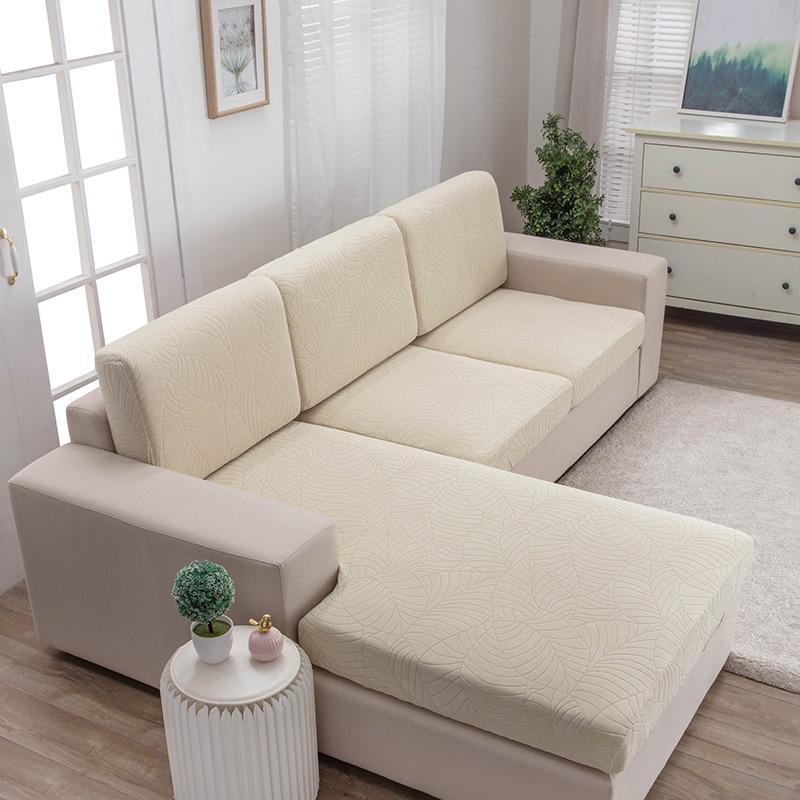 Waterproof Large Leaf Print 3D Stretch Sofa Cushion Cover, All-Season Dustproof Sofa Cover, Pet-Friendly Anti-Scratch Furniture Protector for Dogs & Cats, Ideal for Living Room & Bedroom Home Decor, Parties & Festivals.