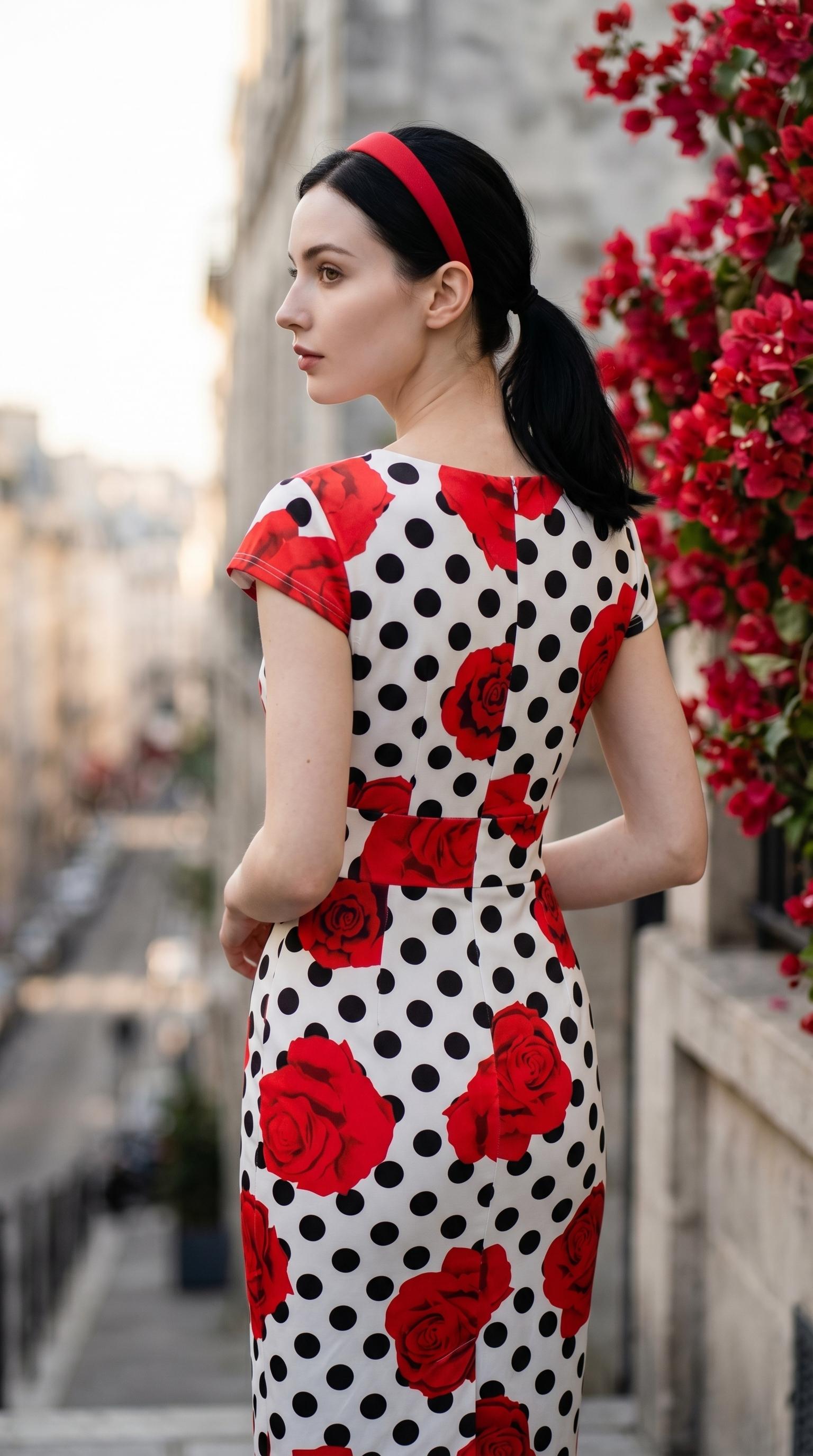 Vintage Cocktail Dress Cap Sleeve 1950s Retro Pencil Dress Wear to Work Dresses for Women Summer Hot Fashion Dress Polka Dot Rose Print Square Neck Short Sleeve Bodycon Dress